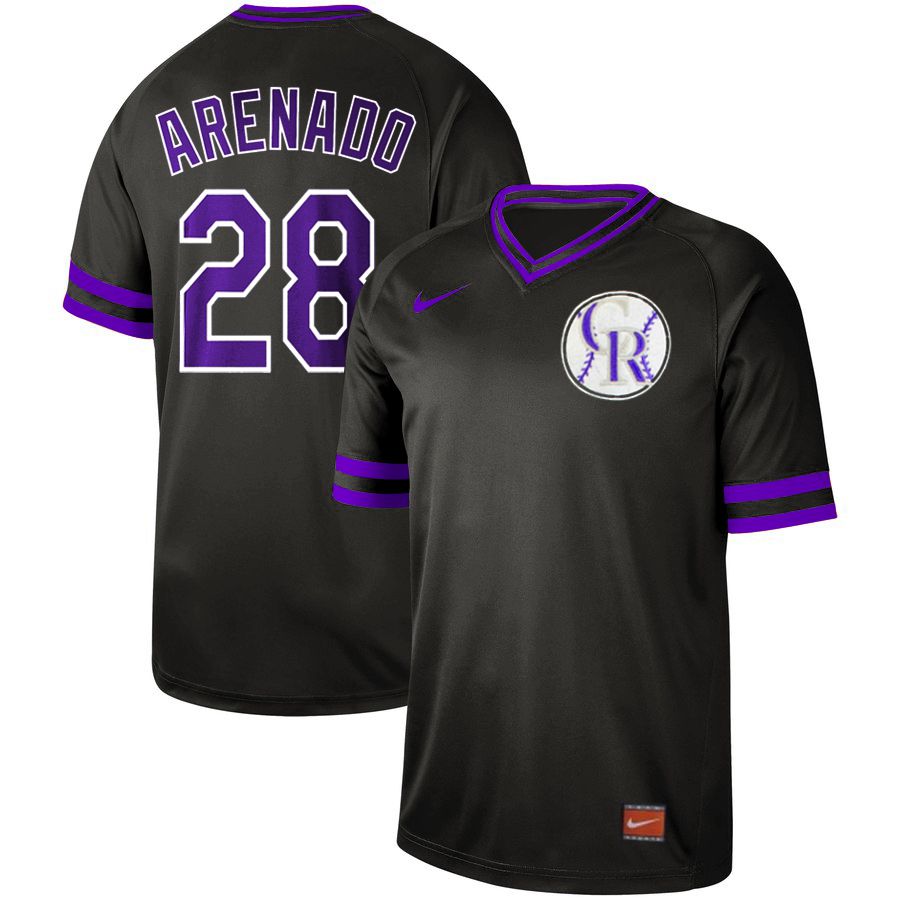 Men Colorado Rockies #28 Arenado Black Nike Cooperstown Collection Legend V-Neck MLB Jersey->colorado rockies->MLB Jersey